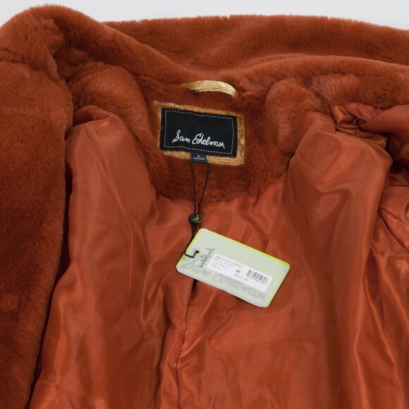 Sam Edelman Faux Fur Teddy Coat in Rust - Picture 3 of 4